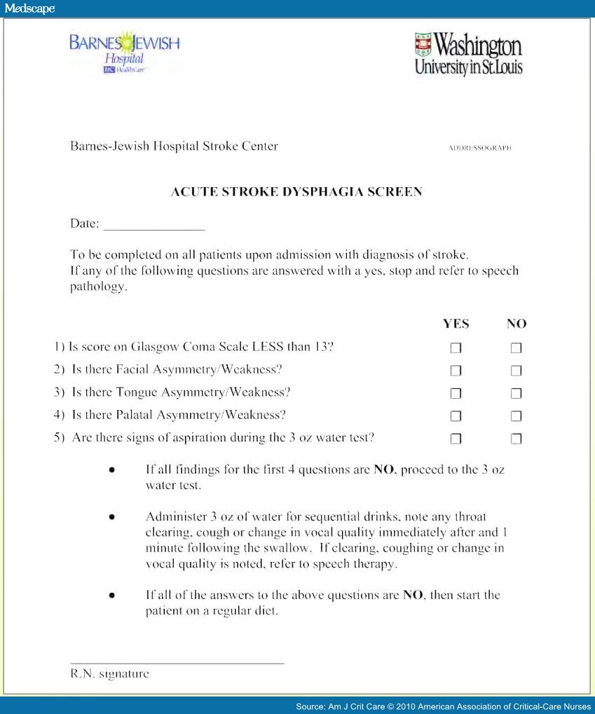 Bedside Swallow Evaluation Form 7