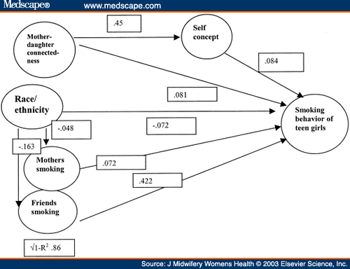 results of smoking. Results of a path analysis