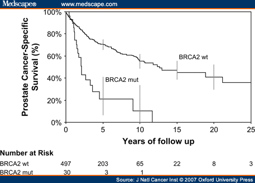 Prostate Cancer Progression and Survival in BRCA2 Mutation