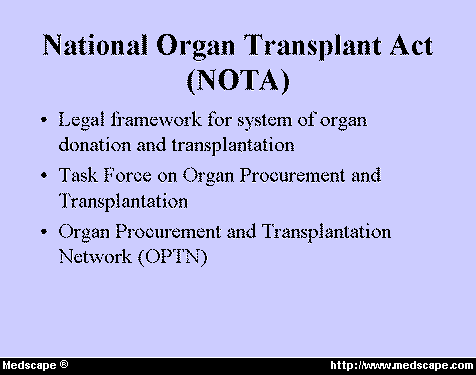 The National Organ Transplant Act Of 1984