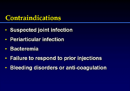 Knee steroid injection risks