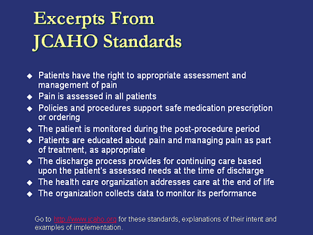 pain jcaho standards treatment slide chronic effective barriers overcoming outcomes