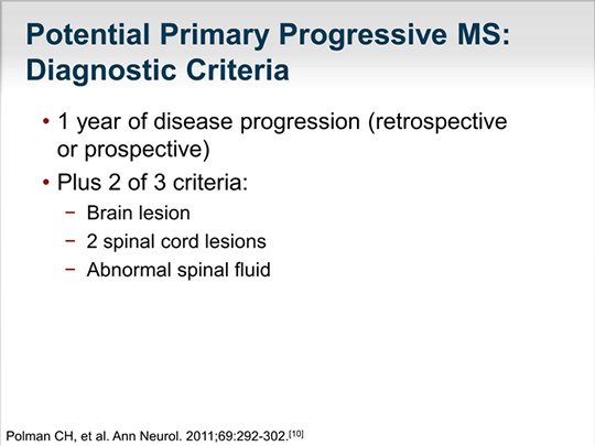 Disease Progression in Multiple Sclerosis: Progressive MS
