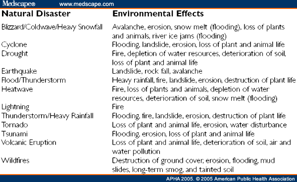 Types of Disasters and Their Consequences