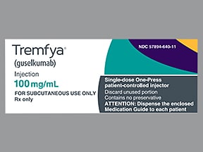 Tremfya (guselkumab) dosing, indications, interactions, adverse effects