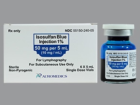 Lymphazurin (isosulfan blue) dosing, indications, interactions, adverse ...