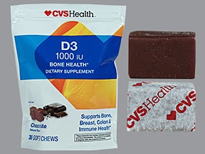 Vitamin D3 oral 25 mcg (1,000 unit) chewable tablet