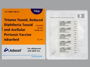 Adacel, Boostrix (tetanus & Reduced Diptheria Toxoids/acellular ...