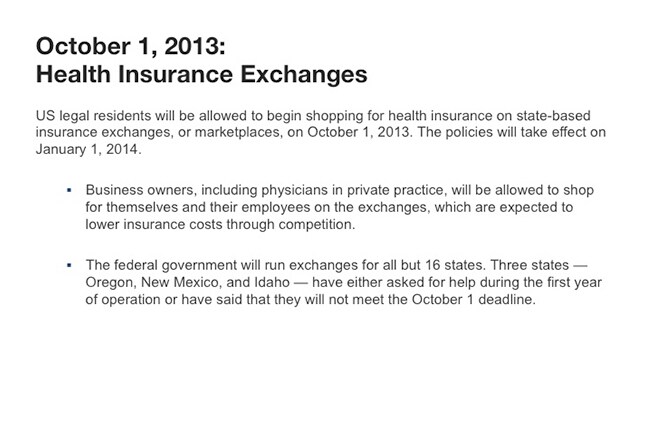 ACA Timeline: Key Dates for Providers and Patients